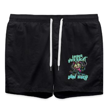 Chat fou Mieux fou que l’un d’entre vous - Short de bain - noir - Devant - AI Model Male 185 light (185cm)