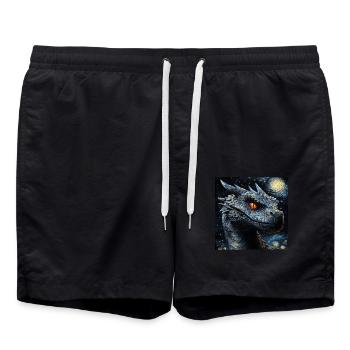 Drachen - Badeshorts - Schwarz - Vorne - AI Model Male 185 light (185cm)
