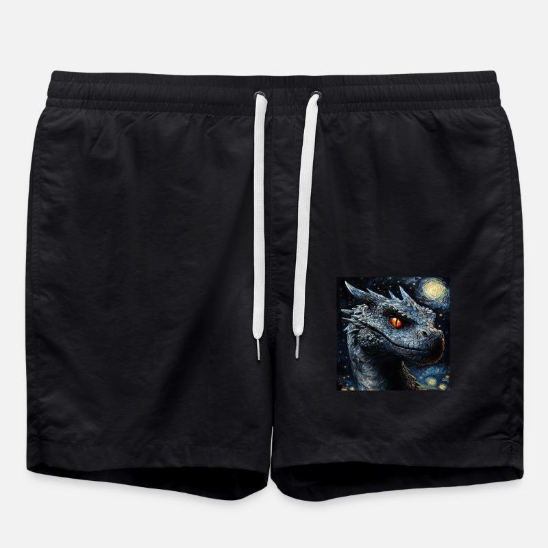Drachen - Badeshorts - Schwarz