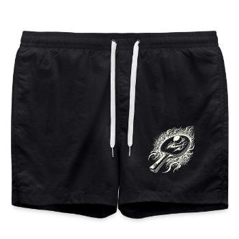 Feuriger Tischtennisschläger Leidenschaft - Badeshorts - Schwarz - Vorne - AI Model Male 185 light (185cm)