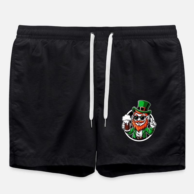 Leprechaun & Beer - Saint-Patrick - Irlande - Short de bain - noir