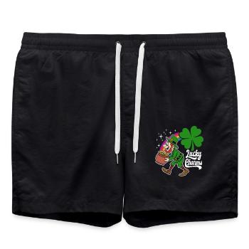 Porte-bonheur - Lutin - Saint-Patrick - Short de bain - noir - Devant - AI Model Male 185 light (185cm)