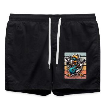 Duck Rock and Roll Guitariste - Short de bain - noir - Devant - AI Model Male 185 light (185cm)