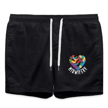 Sage-femme Cœur Mains Diversité Sage-femme - Short de bain - noir - Devant - AI Model Male 185 light (185cm)