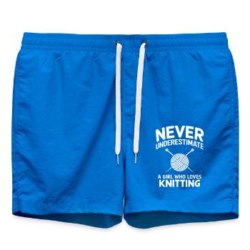 Stricken Spruch Wolle Lustiges Stricken Geschenk - Badeshorts - Cobalt blue - Vorne