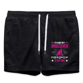Altenpfleger Geschenk Altenpflege Pflegefachkraft - Badeshorts - Schwarz - Vorne - AI Model Male 185 light (185cm)