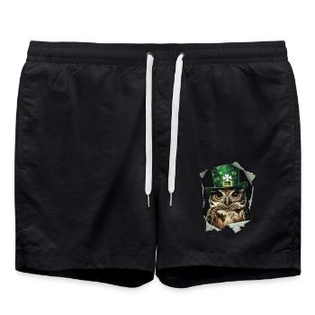 St. Patrick Eule - Badeshorts - Schwarz - Vorne - AI Model Male 185 light (185cm)