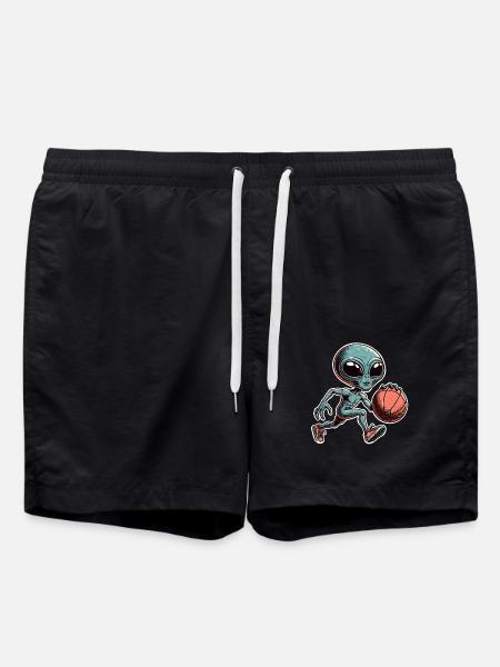 Alien Basketball Dunking - Swim Trunks - black