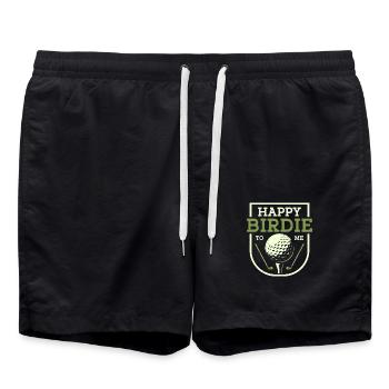 Happy Birdie To Me Golf Golfer - Badeshorts - Schwarz - Vorne - AI Model Male 185 light (185cm)