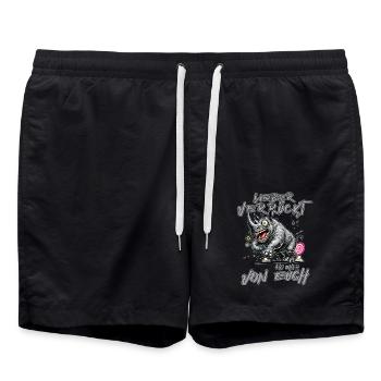 Rhinocéros fou Mieux vaut fou que l’un des e - Short de bain - noir - Devant - AI Model Male 185 light (185cm)