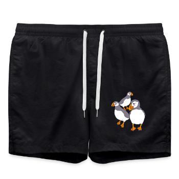 Papageientaucher Puffin - Badeshorts - Schwarz - Vorne - AI Model Male 185 light (185cm)