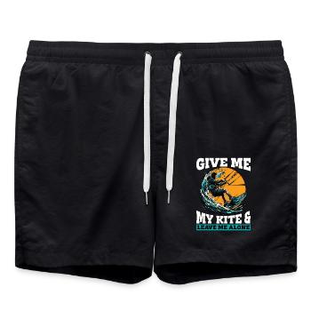 Kitesurf Donnez-moi mon cerf-volant et aimez les sports nautiques - Short de bain - noir - Devant - AI Model Male 185 light (185cm)
