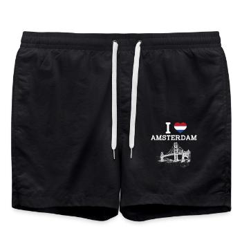 J’aime Amsterdam Heart Golden Gate Bridge Cool - Short de bain - noir - Devant - AI Model Male 185 light (185cm)