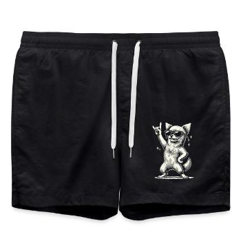 Funny Heavy Metal Festival Chihuahua Dog - Swim Trunks - black - Front - AI Model Male 185 light (185cm)