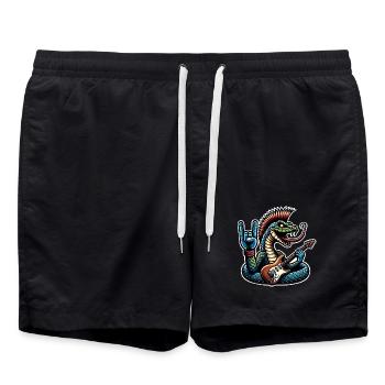 Snake Rock and Roll Guitarist - Swim Trunks - black - Front - AI Model Male 185 light (185cm)