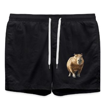 Wasserschwein - Badeshorts - Schwarz - Vorne - AI Model Male 185 light (185cm)