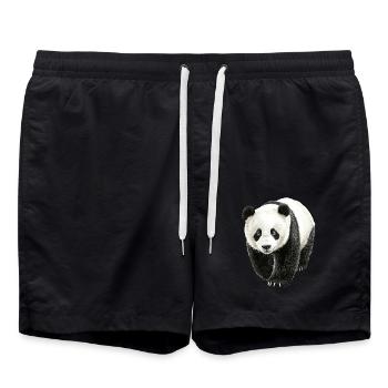 Panda - Badeshorts - Schwarz - Vorne - AI Model Male 185 light (185cm)