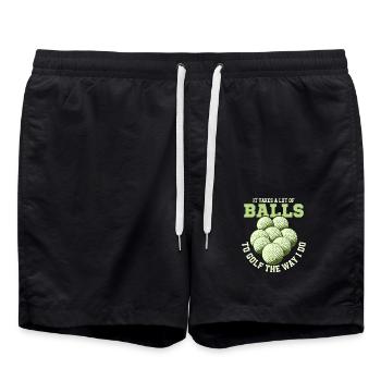It Takes A Lot Of Balls To Golf The Way I Do Hobby - Swim Trunks - black - Front - AI Model Male 185 light (185cm)