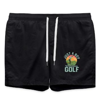 Juste un garçon qui aime le golf Golfeur amateur - Short de bain - noir - Devant - AI Model Male 185 light (185cm)