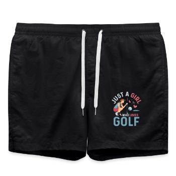 Juste une fille qui aime le golf Golfeur - Short de bain - noir - Devant - AI Model Male 185 light (185cm)