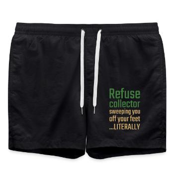 Refuse collector Valentinstag Sweeping you - Badeshorts - Schwarz - Vorne - AI Model Male 185 light (185cm)