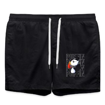 Papageientaucher Puffin - Badeshorts - Schwarz - Vorne - AI Model Male 185 light (185cm)