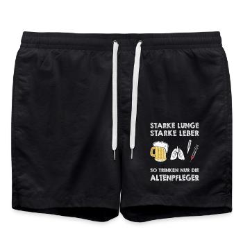 Altenpfleger Geschenk Altenpflege Pflegefachkraft - Badeshorts - Schwarz - Vorne - AI Model Male 185 light (185cm)