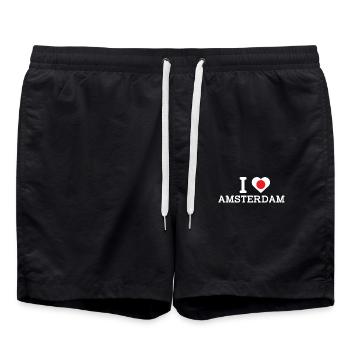 J’aime Amsterdam Cool Japon Mauvais drapeau Lover Jeu de mots - Short de bain - noir - Devant - AI Model Male 185 light (185cm)