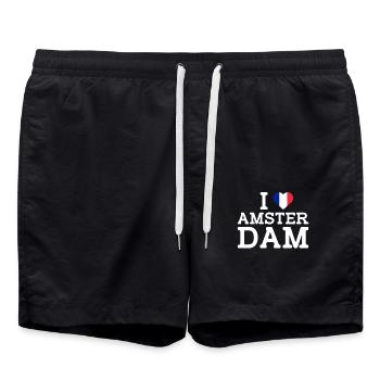 J’aime Amsterdam France Drapeau Coeur Cool Pays-Bas - Short de bain - noir - Devant - AI Model Male 185 light (185cm)