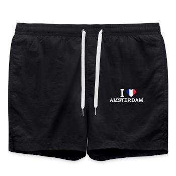 I Love Amsterdam France Heart Flag France Lover - Swim Trunks - black - Front - AI Model Male 185 light (185cm)