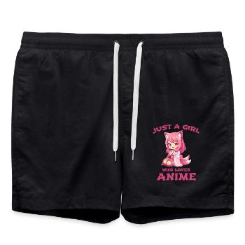 Just A Girl Who Loves Anime - Swim Trunks - black - Front - AI Model Male 185 light (185cm)