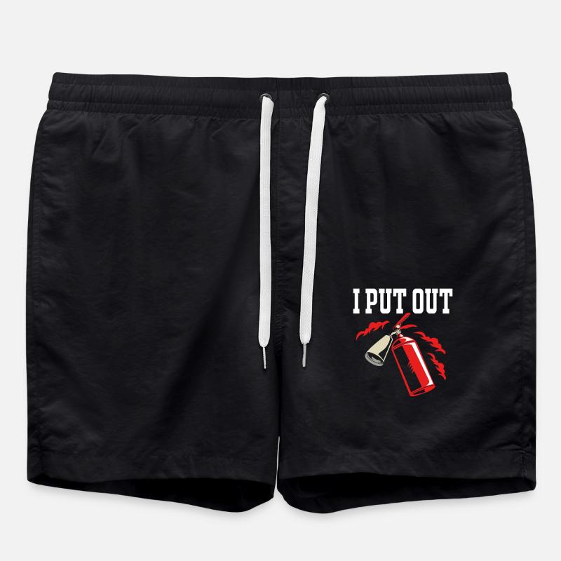 Firefighter Fire Brigade - Swim Trunks - black