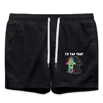 Firefighter Fire Brigade - Swim Trunks - black - Front - AI Model Male 185 light (185cm)