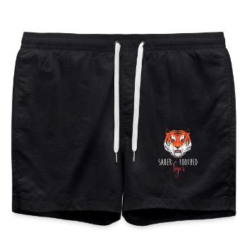 Tigre à dents de sabre - Short de bain - noir - Devant - AI Model Male 185 light (185cm)