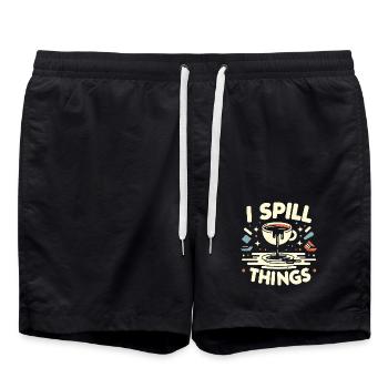 I Spill Things 11 - Badeshorts - Schwarz - Vorne - AI Model Male 185 light (185cm)