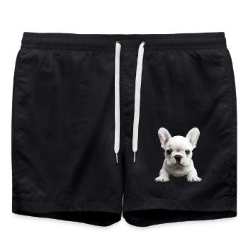 Französische Bulldogge - Badeshorts - Schwarz - Vorne - AI Model Male 185 light (185cm)
