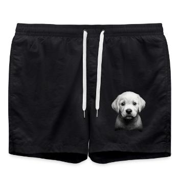 Labrador Retriever - Badeshorts - Schwarz - Vorne - AI Model Male 185 light (185cm)