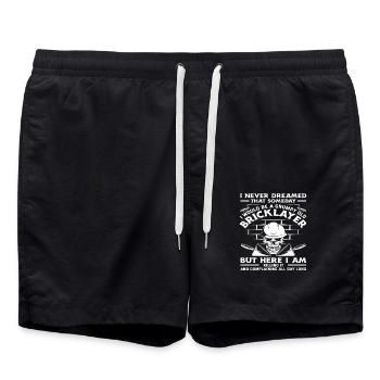 Mason Grumpy Old Skull Humour Citation - Short de bain - noir - Devant - AI Model Male 185 light (185cm)