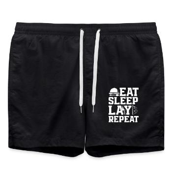 Maurer manger dormir laisser répéter - Short de bain - noir - Devant - AI Model Male 185 light (185cm)