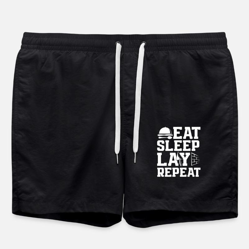 Maurer Eat Sleep Lay Repeat - Swim Trunks - black