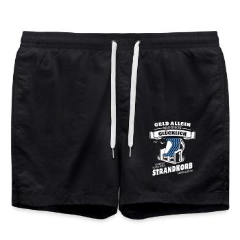 Geld allein macht nicht glücklich - Strandkorb - Badeshorts - Schwarz - Vorne - AI Model Male 185 light (185cm)