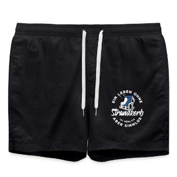 Ein Leben ohne Strandkorb ist möglich aber sinnlos - Badeshorts - Schwarz - Vorne - AI Model Male 185 light (185cm)
