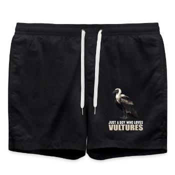 Vulture Geier - Badeshorts - Schwarz - Vorne - AI Model Male 185 light (185cm)