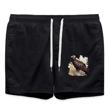 Vulture Geier - Badeshorts - Schwarz - Vorne - AI Model Male 185 light (185cm)