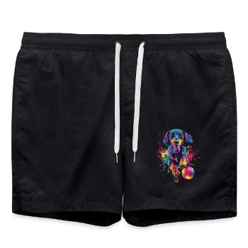 Dackel - Badeshorts - Schwarz - Vorne - AI Model Male 185 light (185cm)