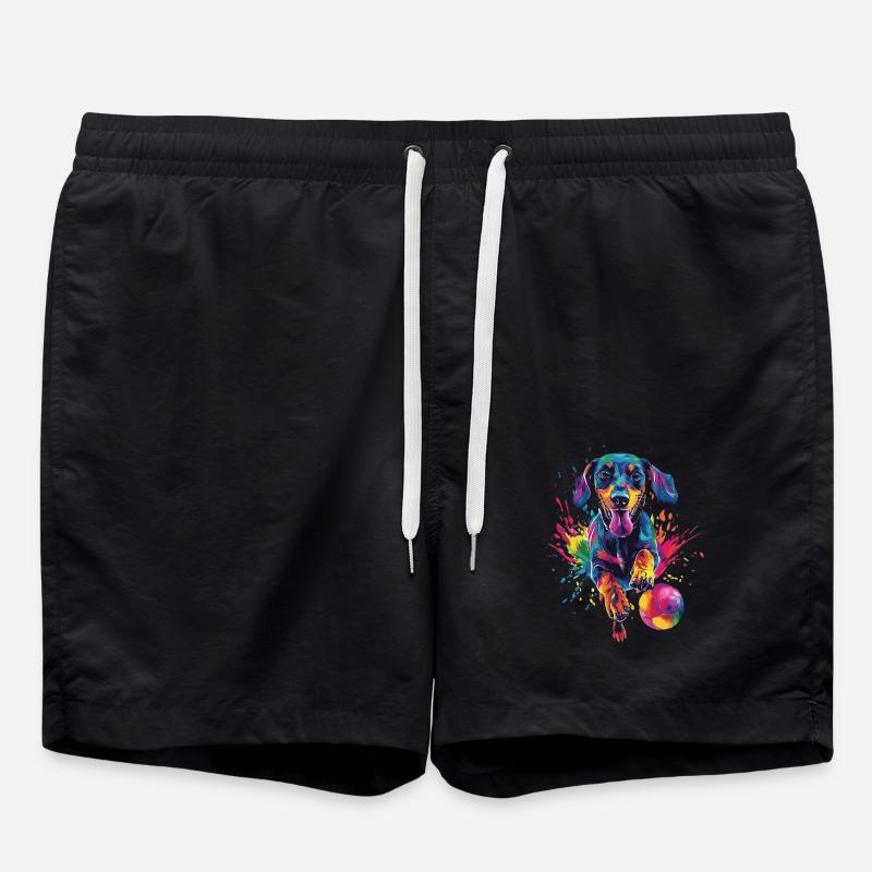 Dackel - Badeshorts - Schwarz