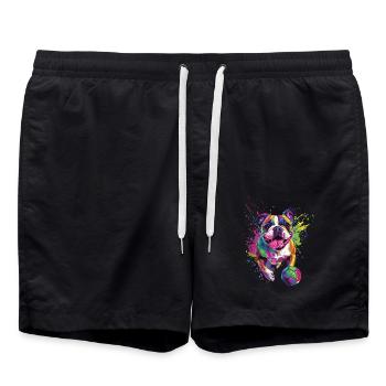 Bulldogge - Badeshorts - Schwarz - Vorne - AI Model Male 185 light (185cm)