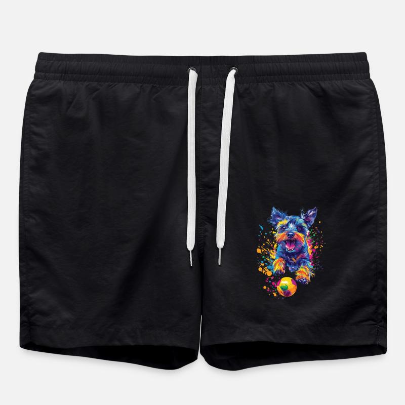 Zwergschnauzer - Badeshorts - Schwarz