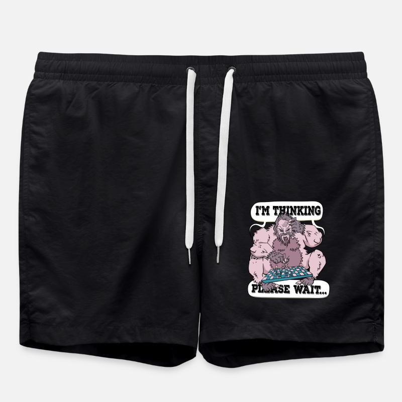 I'm thinking please wait Chess - Swim Trunks - black