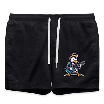 Duck Rock and Roll Guitarist - Swim Trunks - black - Front - AI Model Male 185 light (185cm)